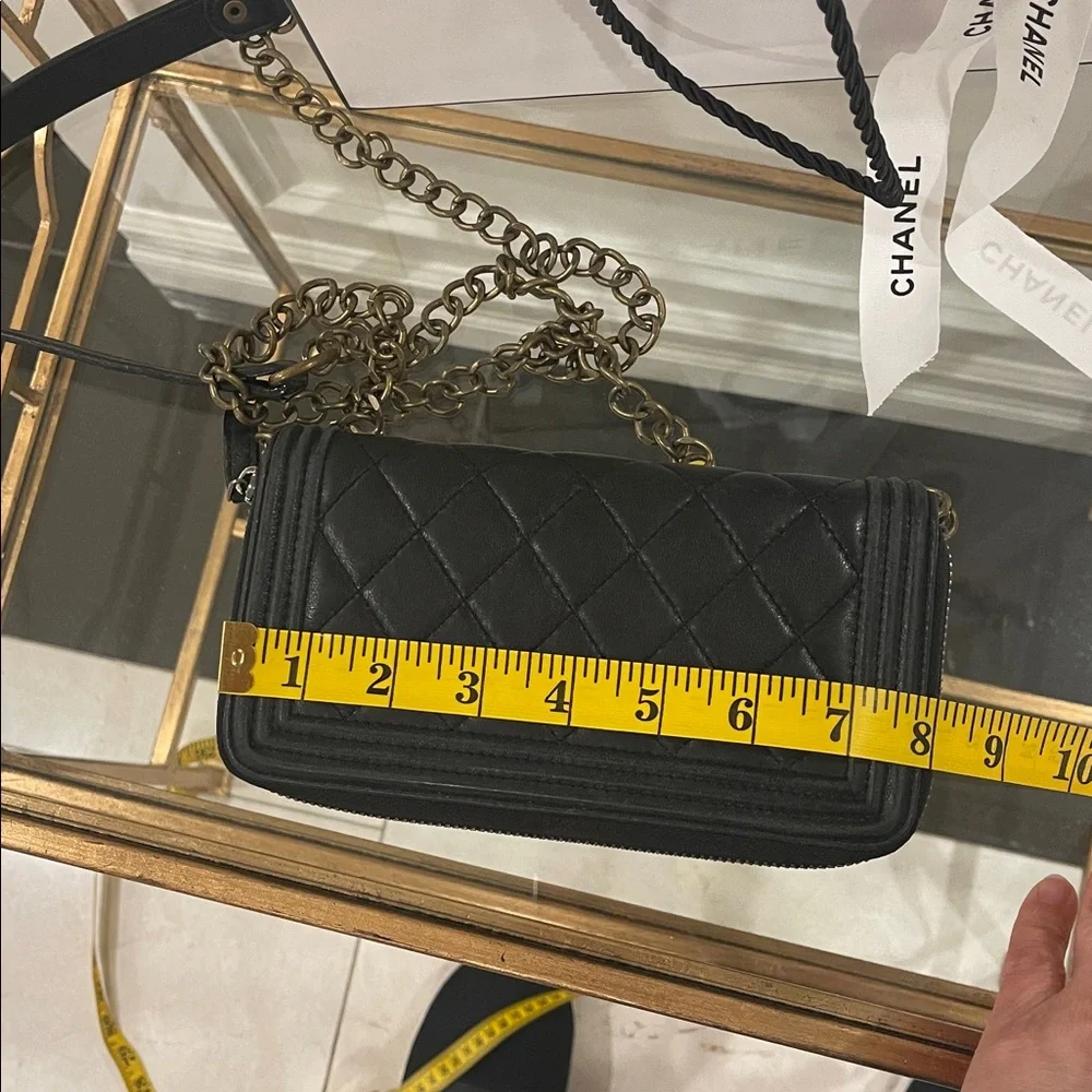 CHANEL Black Boy Zip Around Quilted Leather Wallet - Picture 13 of 15